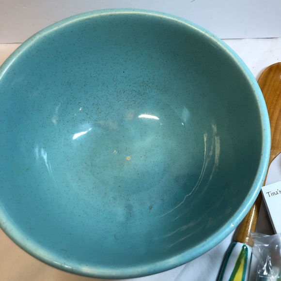 Mid 20th Century McCoy Speckled Turquoise & pink Pastel Bowl read - Picture 10 of 13